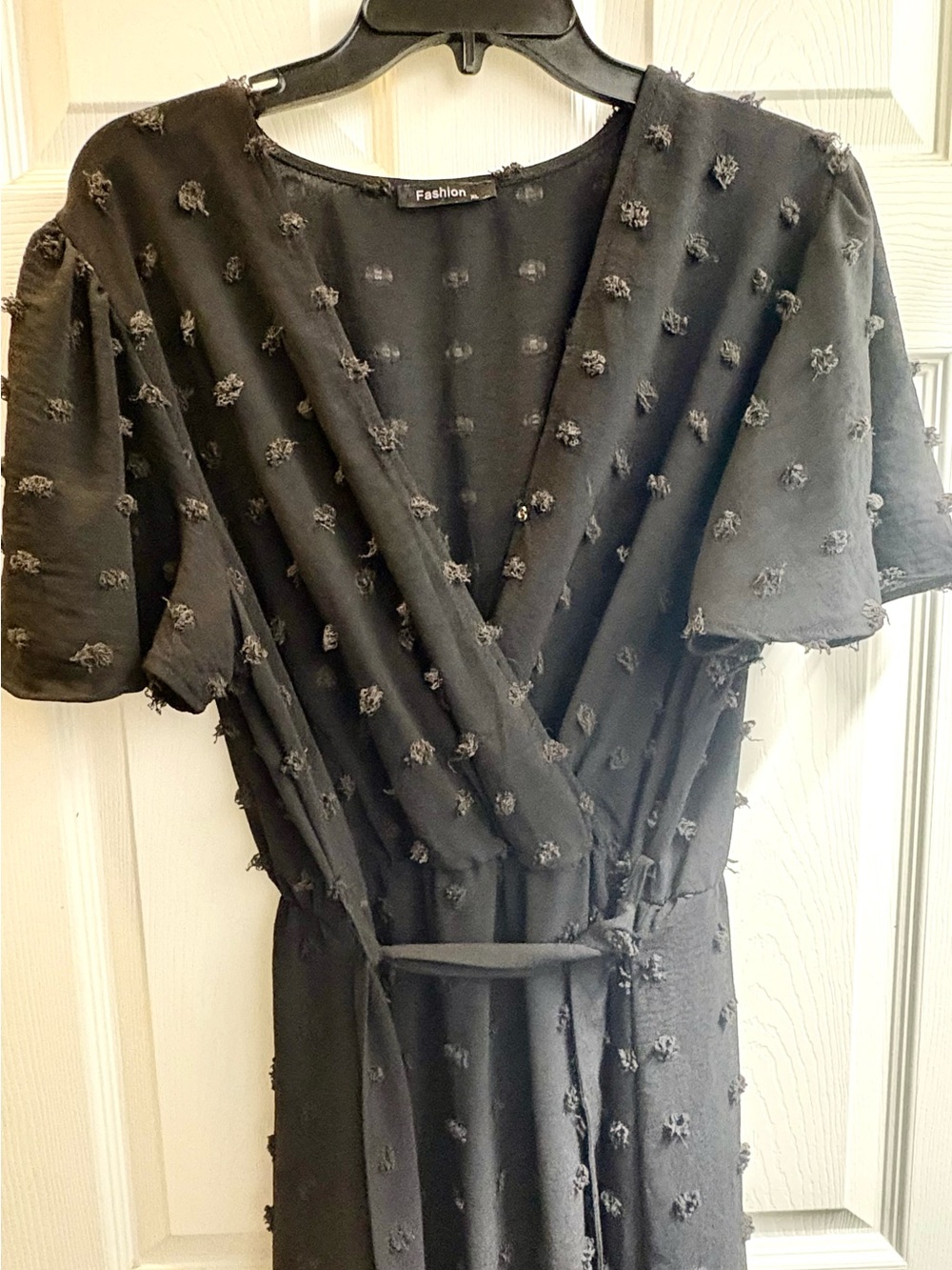Fashion Maxi VNeck High Waisted Ruffle Tier Swiss Dot Dress